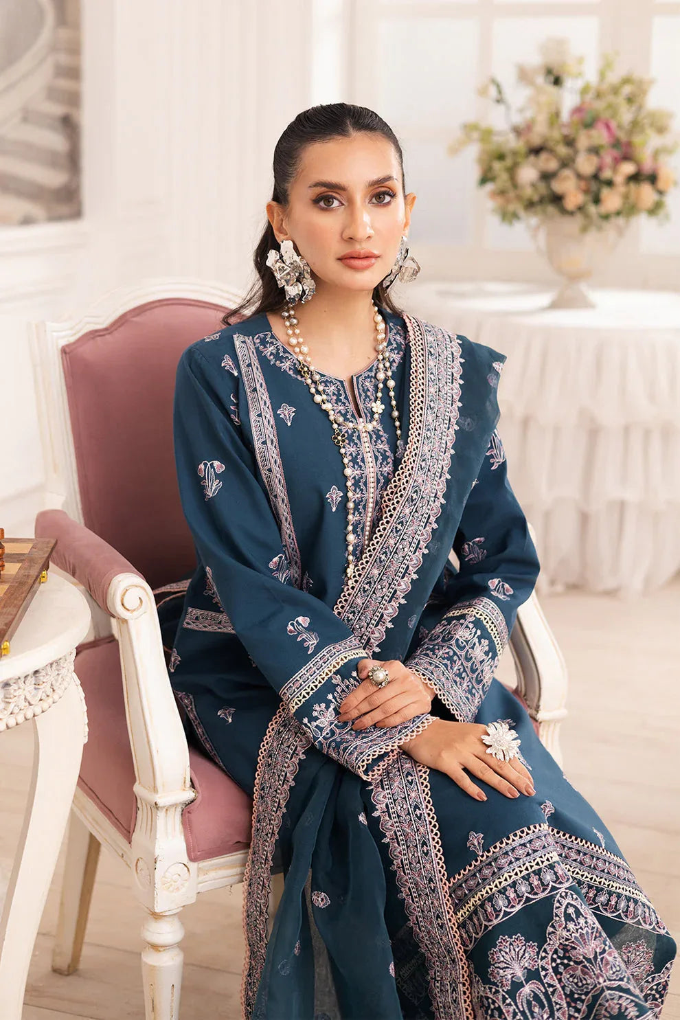 Maryum N Maria | Mira Luxury Lawn | FIROUZEH - FS50101 - Aqsa Fabrics