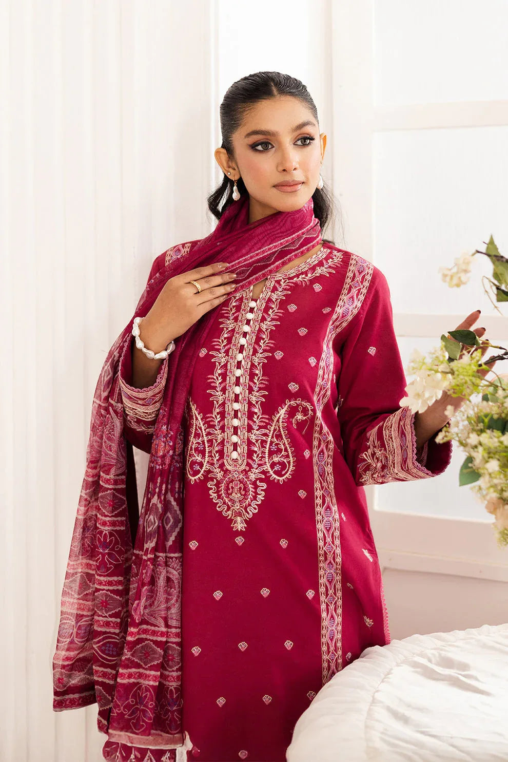 Maryum N Maria | Mira Luxury Lawn | NARGES - FS50108 - Aqsa Fabrics