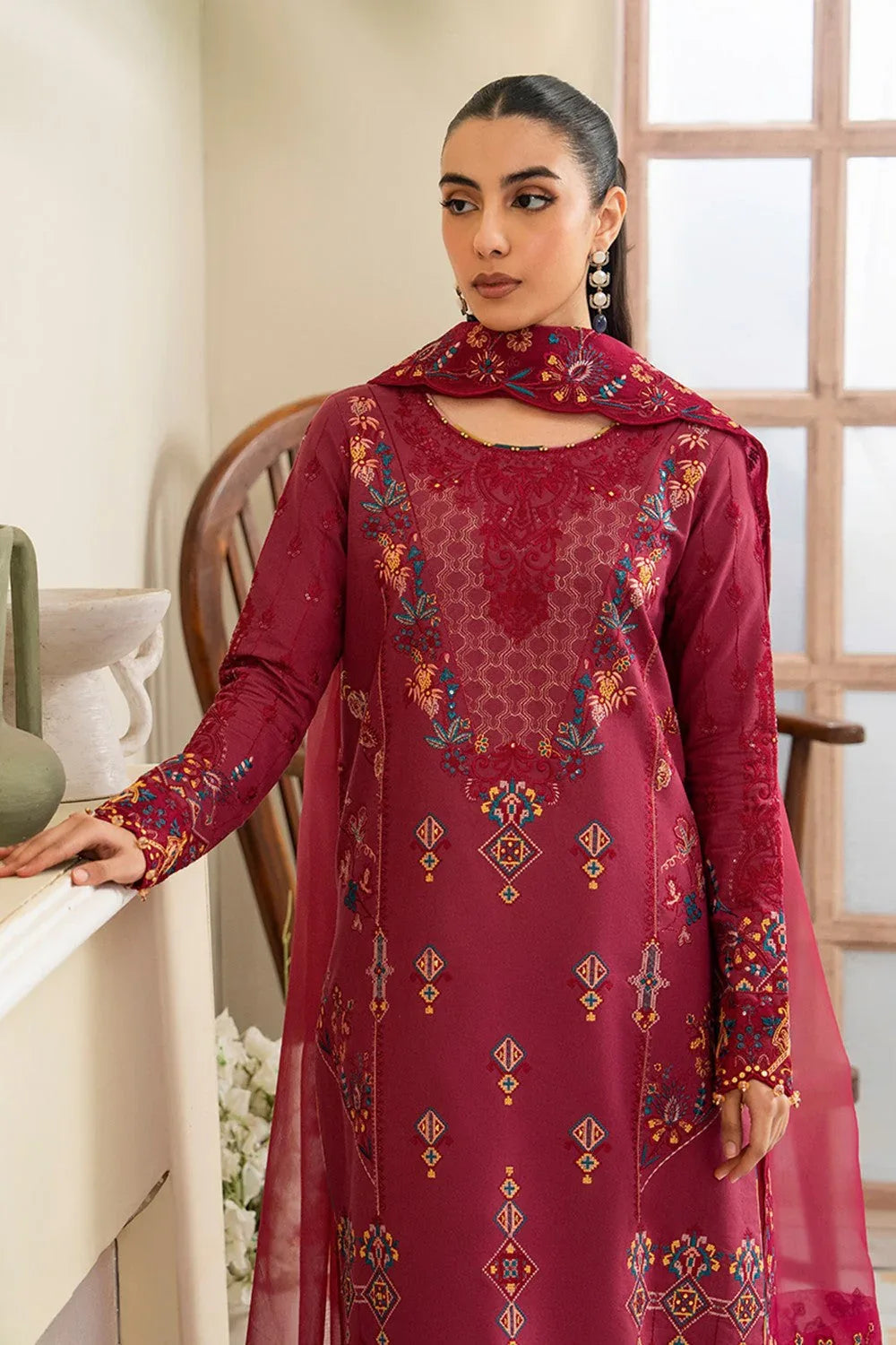 Maryum N Maria | Luxury Lawn 25 | AFINA - MS50108 - Aqsa Fabrics