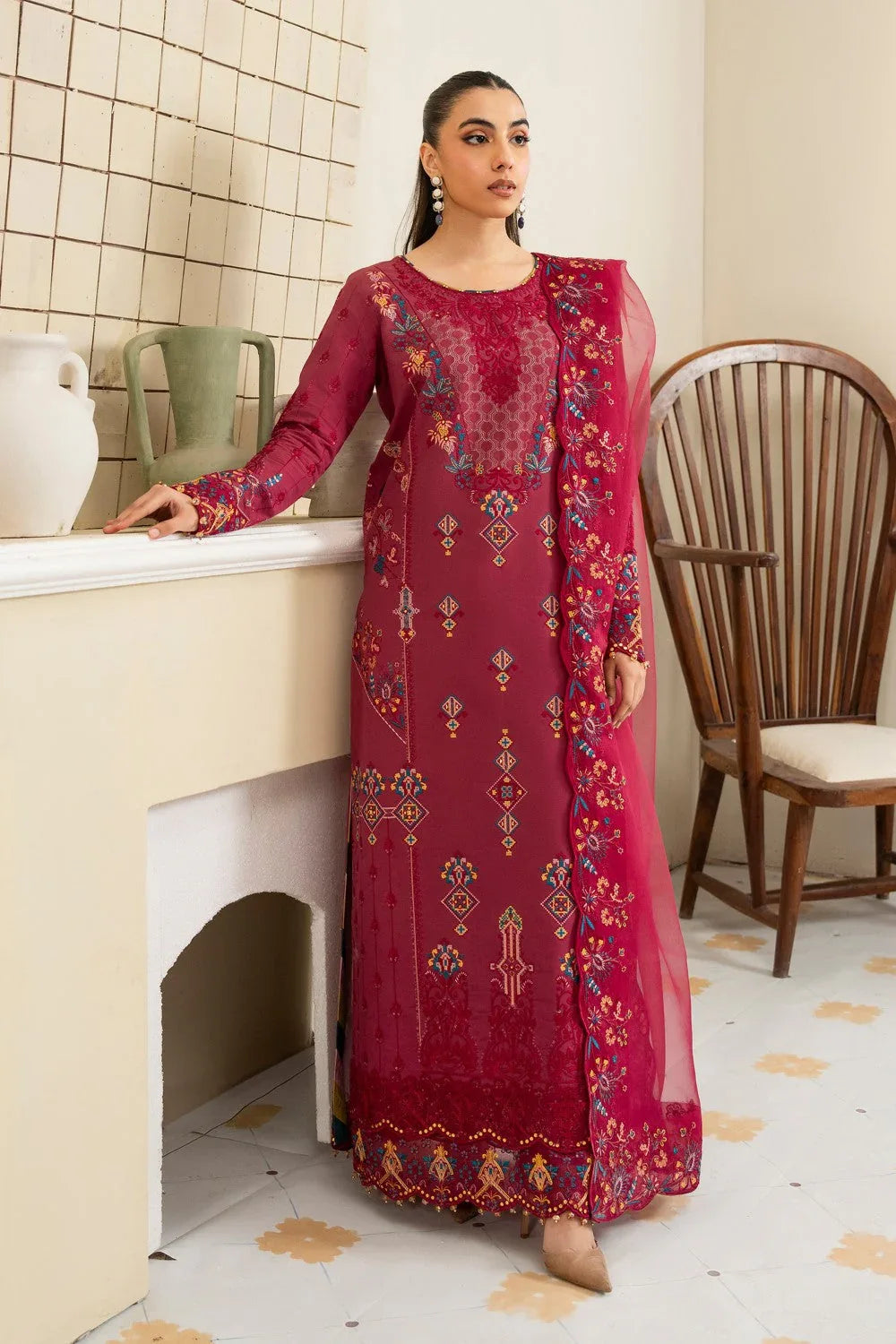 Maryum N Maria | Luxury Lawn 25 | AFINA - MS50108 - Aqsa Fabrics
