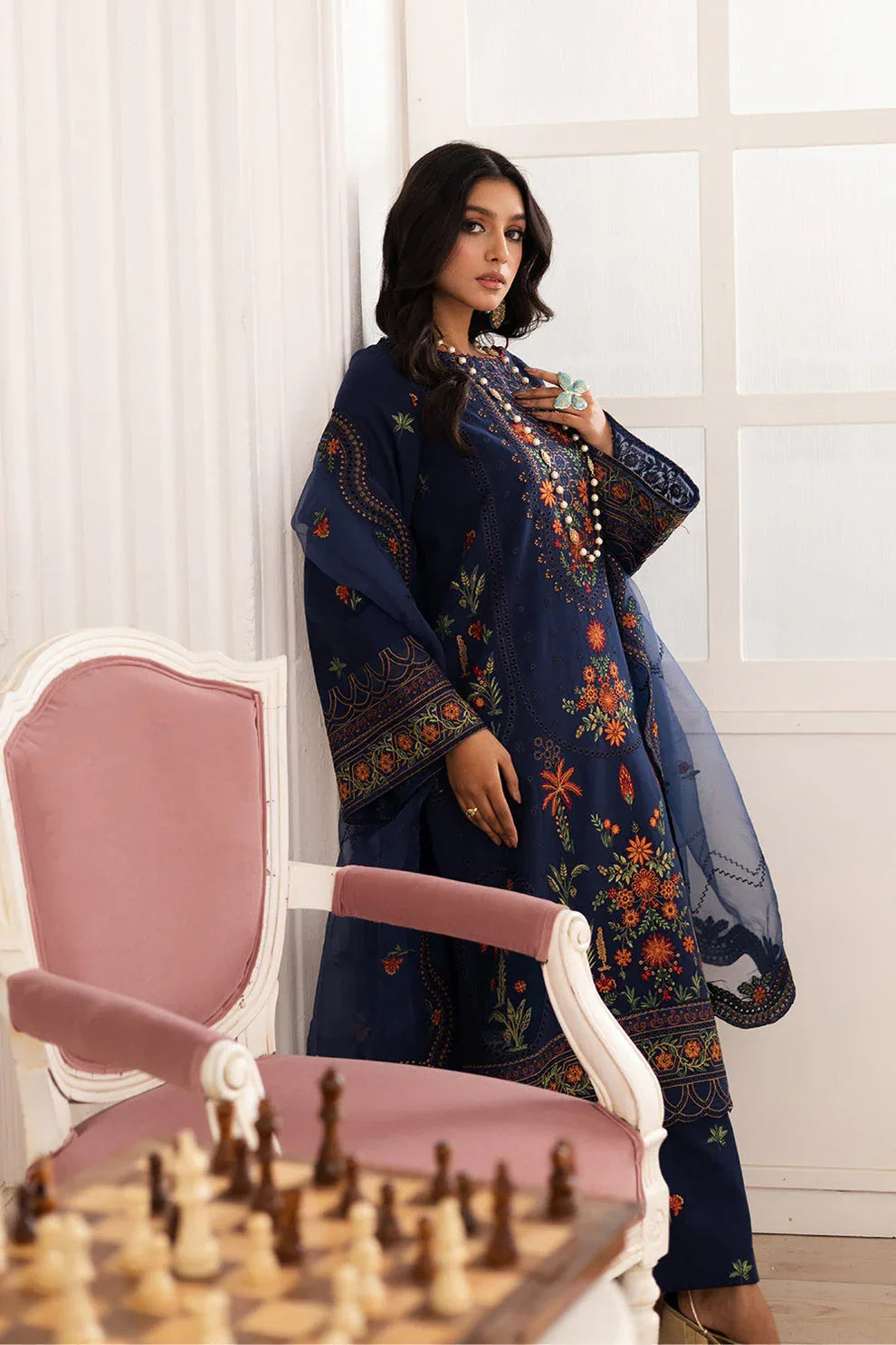 Maryum N Maria | Mira Luxury Lawn | PARESTOO - FS50109 - Aqsa Fabrics