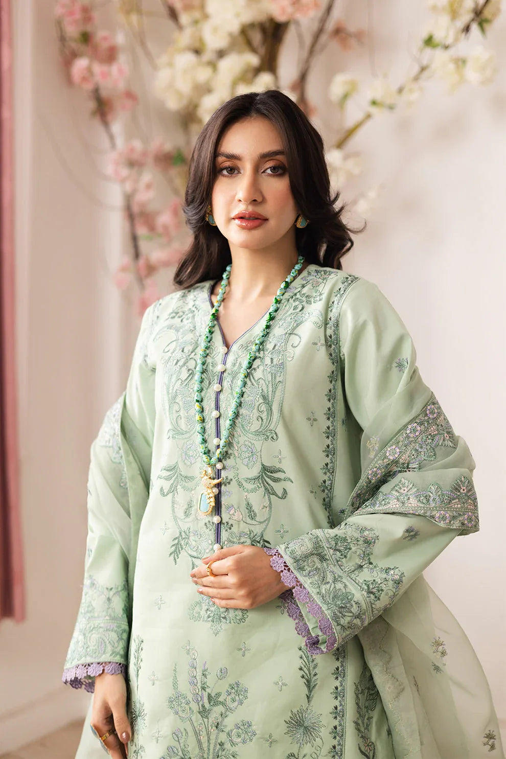 Maryum N Maria | Mira Luxury Lawn | ZINAT - FS50112 - Aqsa Fabrics