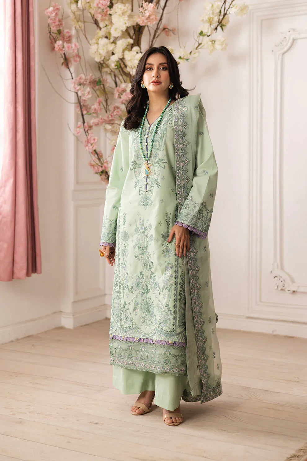 Maryum N Maria | Mira Luxury Lawn | ZINAT - FS50112 - Aqsa Fabrics