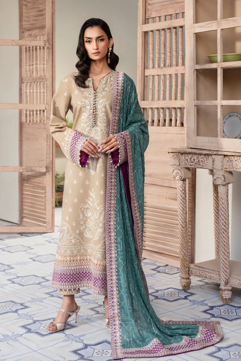 Maryum N Maria | Luxury Lawn 25 | ASHA - MS50113 - Aqsa Fabrics