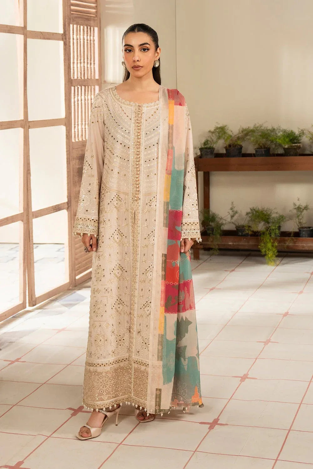 Maryum N Maria | Luxury Lawn 25 | ABIA - MS50120 - Aqsa Fabrics