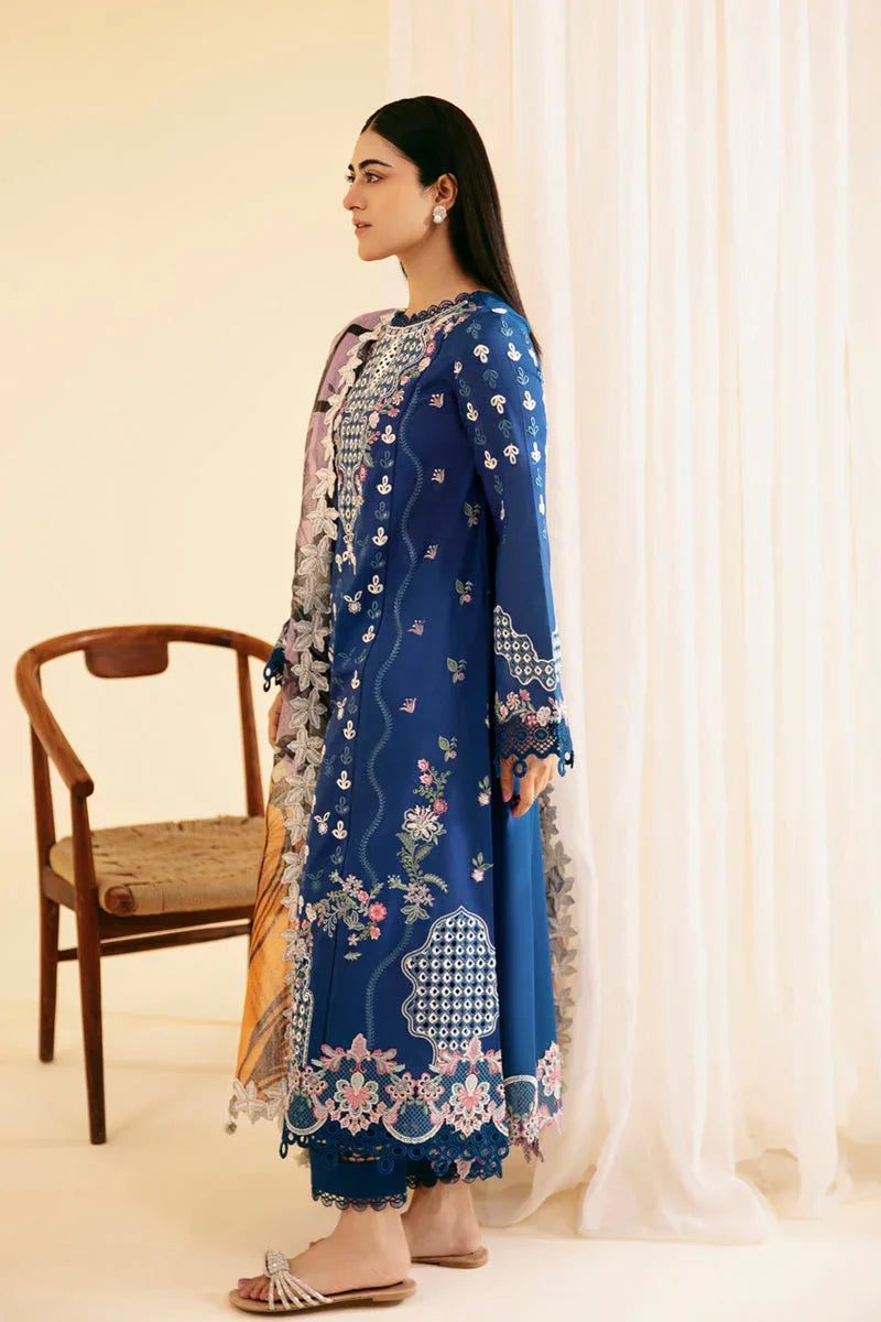 Qalamkar | Qlinekari Luxury Lawn | SQ-08 ZEL - Aqsa Fabrics