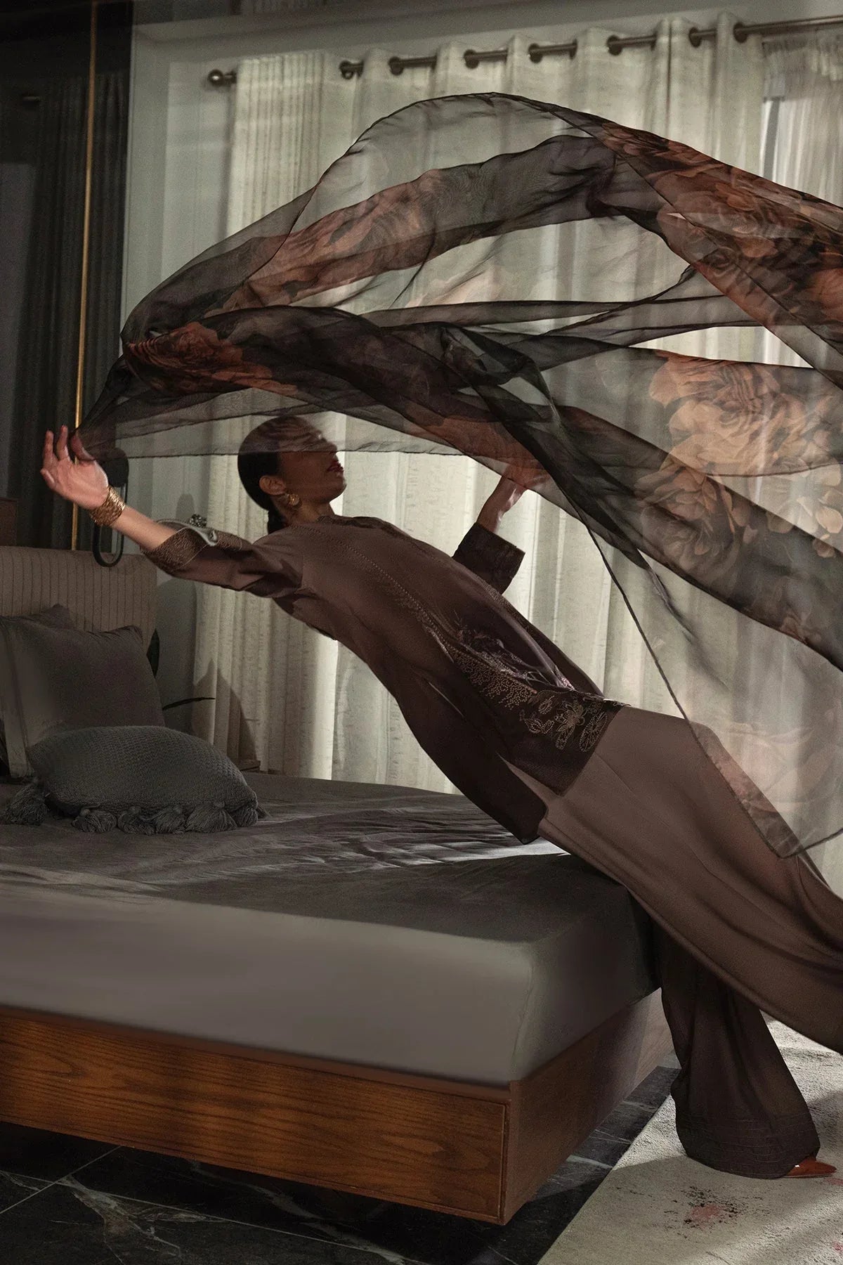 Erum Khan | Eid Edit 25 | Mocha Muse - Aqsa Fabrics