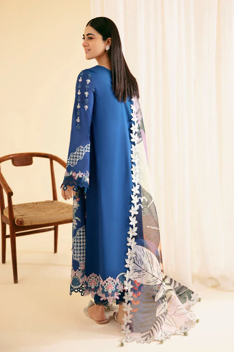 Qalamkar | Qlinekari Luxury Lawn | SQ-08 ZEL - Aqsa Fabrics