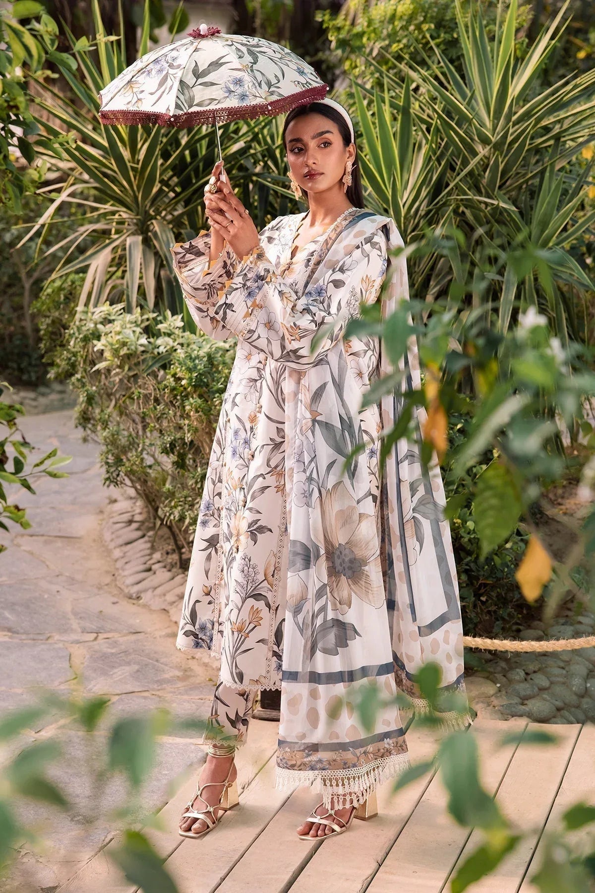 Alizeh | Sheen Lawn Prints 24 | GARDENIA - Aqsa Fabrics