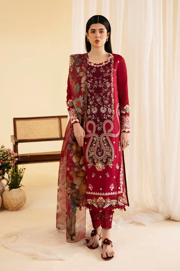 Qalamkar | Qlinekari Luxury Lawn | SQ-04 LARMINA - Aqsa Fabrics