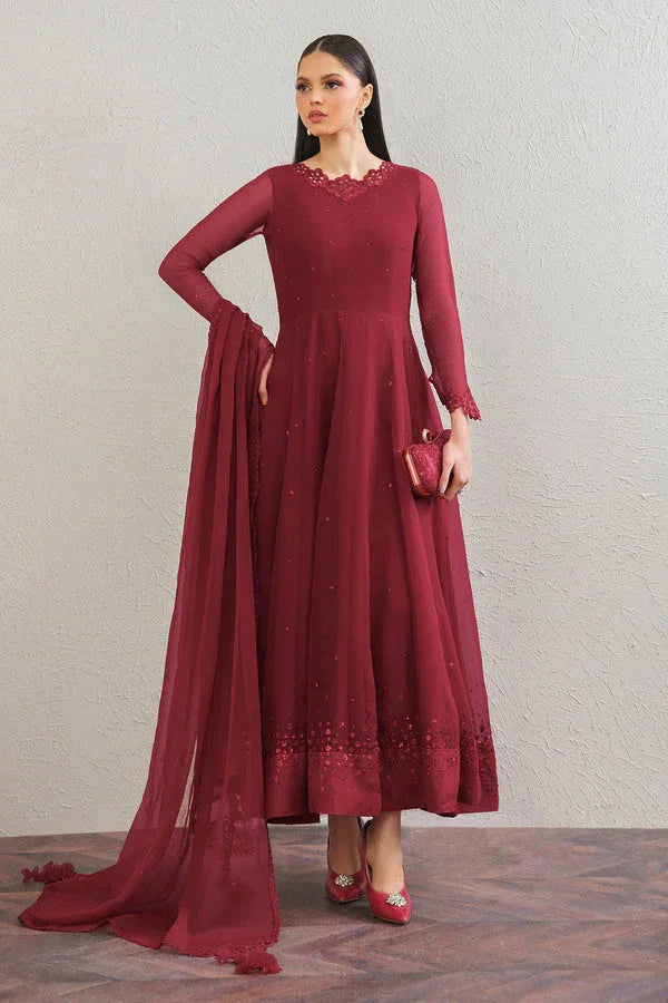 Baroque | Luxury Pret 25 | EMBROIDERED CHIFFON FROCK PR-901 - Aqsa Fabrics
