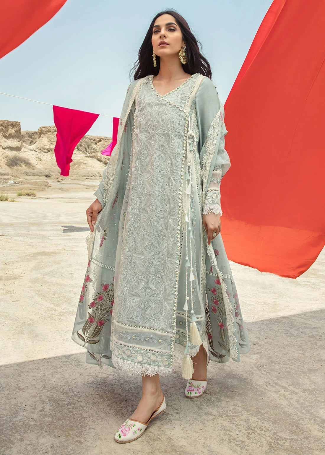 Saira Shakira | Luxury Pret | Seafoam - Aqsa Fabrics