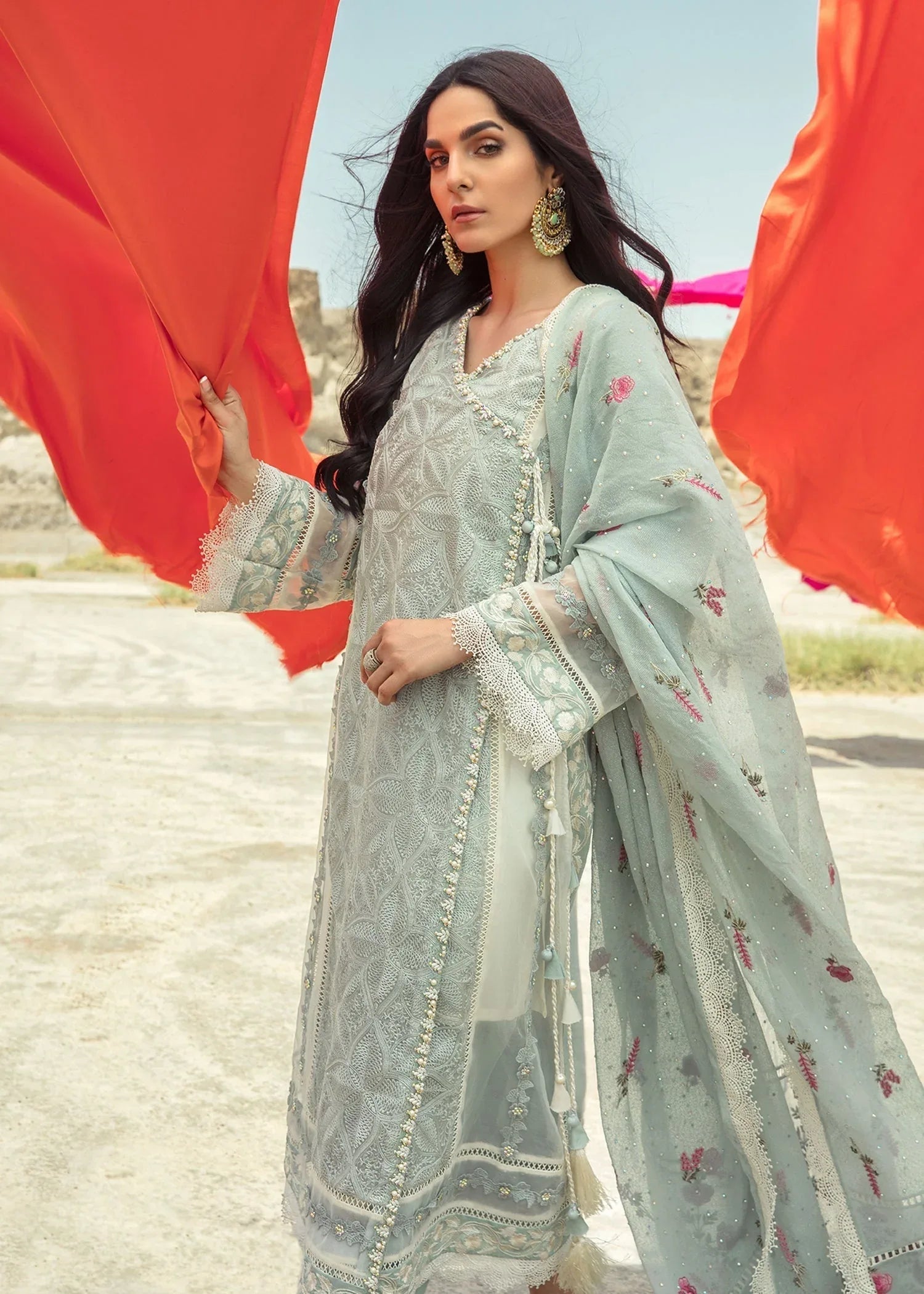 Saira Shakira | Luxury Pret | Seafoam - Aqsa Fabrics