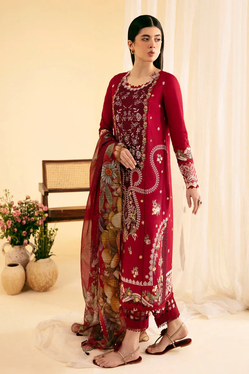 Qalamkar | Qlinekari Luxury Lawn | SQ-04 LARMINA - Aqsa Fabrics