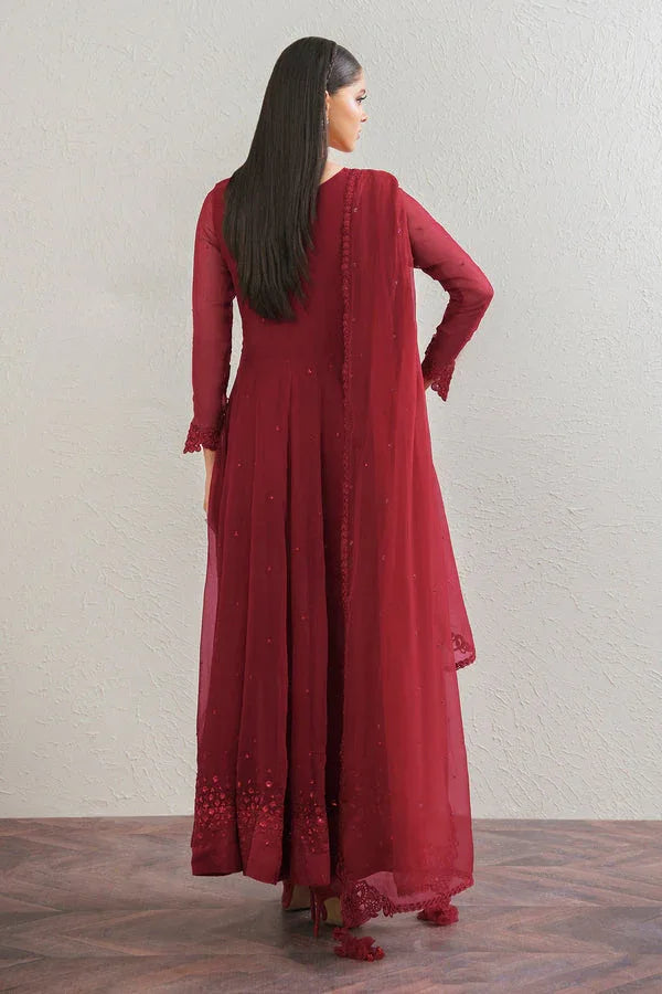 Baroque | Luxury Pret 25 | EMBROIDERED CHIFFON FROCK PR-901 - Aqsa Fabrics