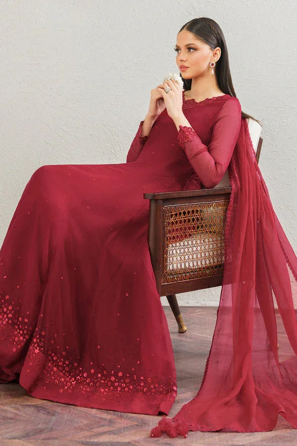 Baroque | Luxury Pret 25 | EMBROIDERED CHIFFON FROCK PR-901 - Aqsa Fabrics