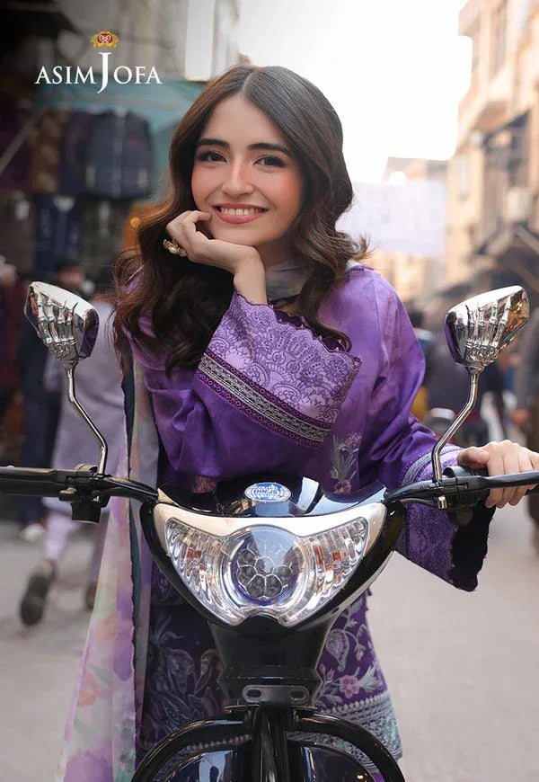 Asim Jofa | Summer Rhapsody | AJUBU-07 Embroidered Lawn - Aqsa Fabrics