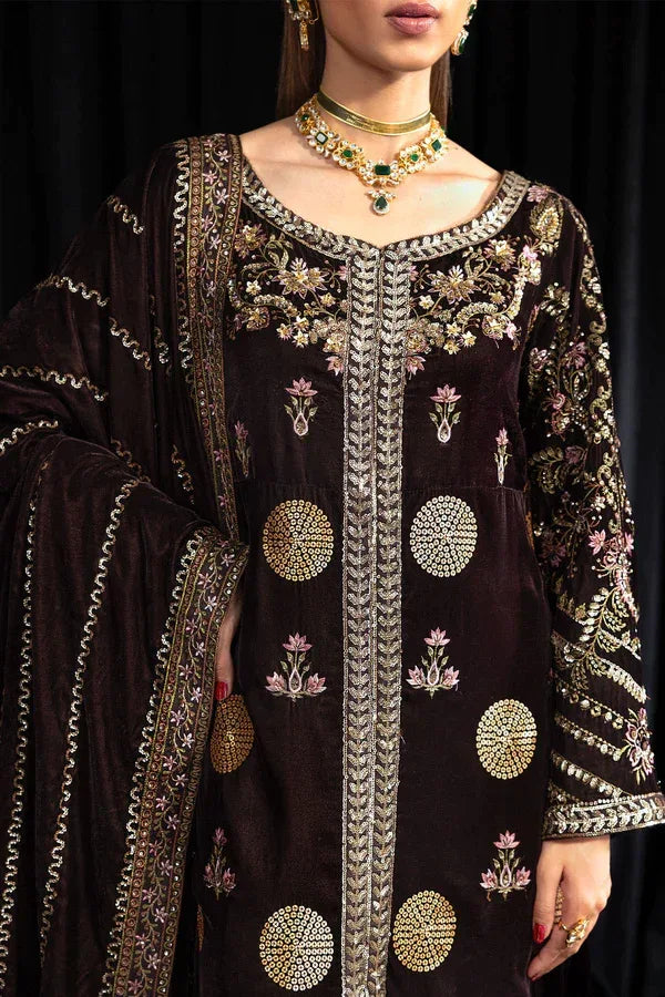 Nureh | Maya Velvet 23 | Moore - Aqsa Fabrics