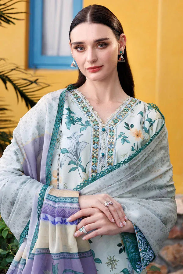 Farasha | Printed Essentials | Aqua Sparkle - Aqsa Fabrics