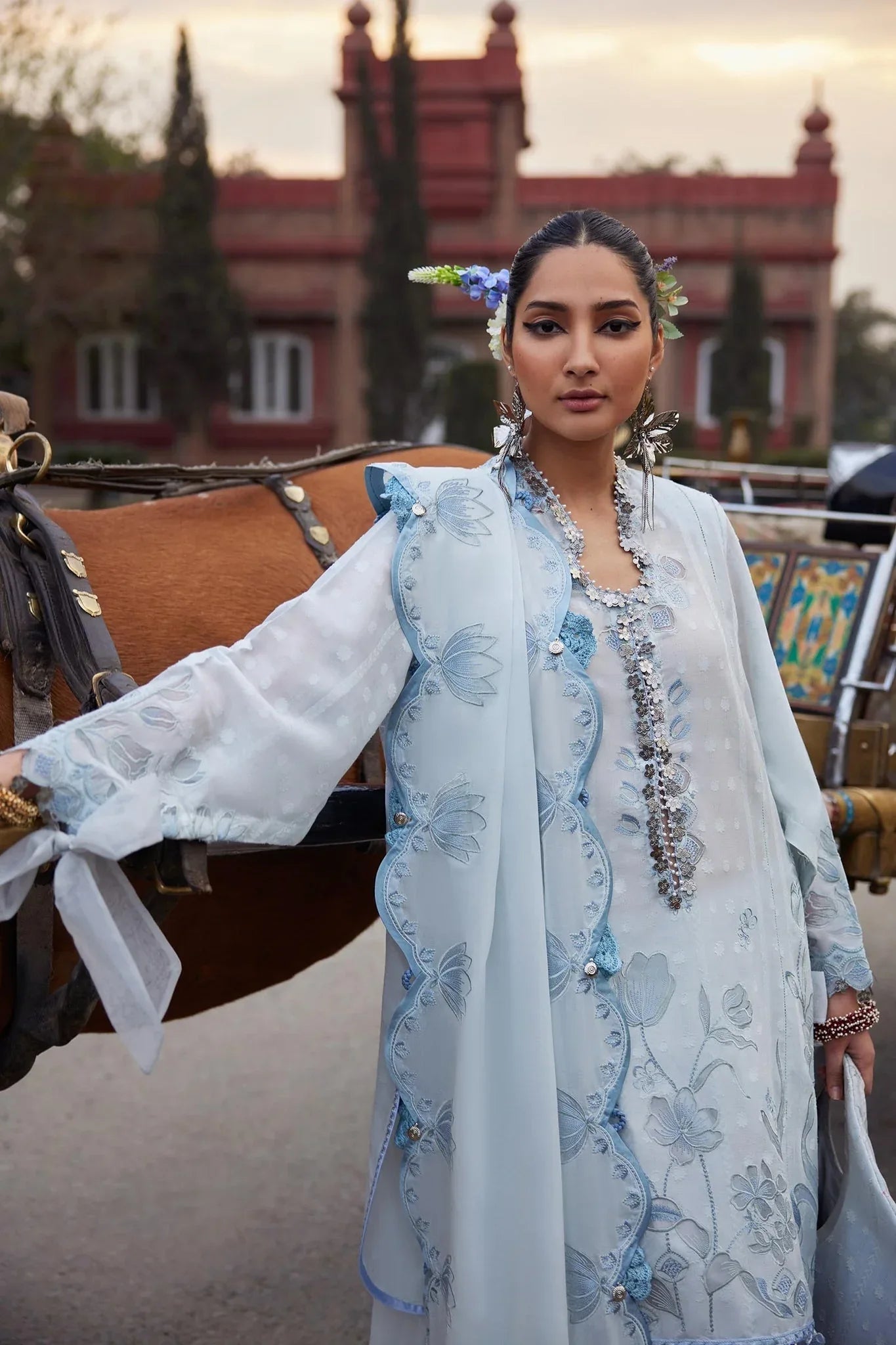 Elan | Luxury Lawn 25 | CELESTINE (EL25-05 B) - Aqsa Fabrics