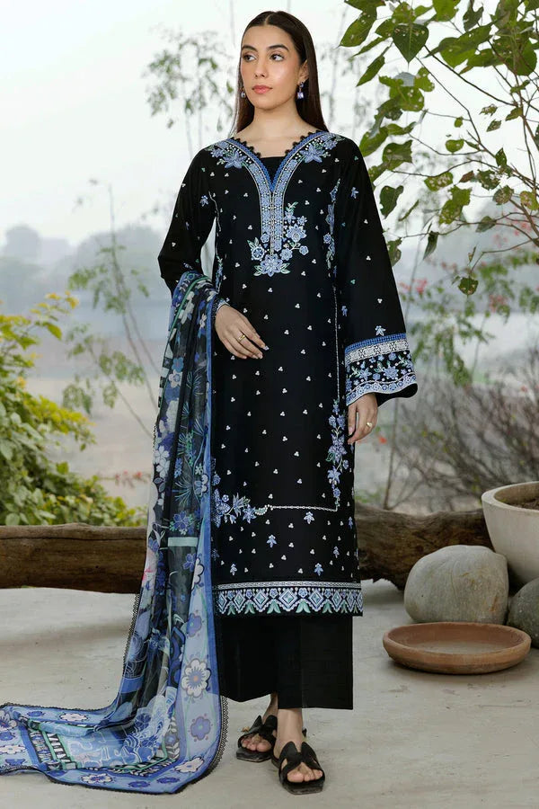 Farasha | Summer Weaves Embroidered Lawn | Ashen Light - Aqsa Fabrics