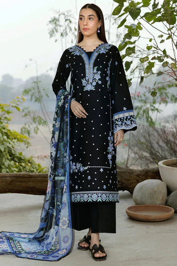 Farasha | Summer Weaves Embroidered Lawn | Ashen Light - Aqsa Fabrics