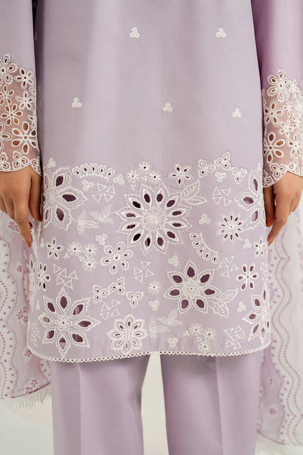 Farasha | Thread Lines Embroidered | Pastel Haze - Aqsa Fabrics