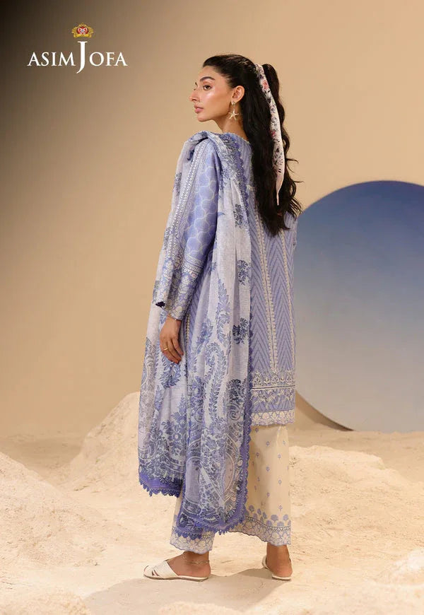 Asim Jofa | Summer Rhapsody | AJUBU-13 Printed Embroidered Lawn - Aqsa Fabrics