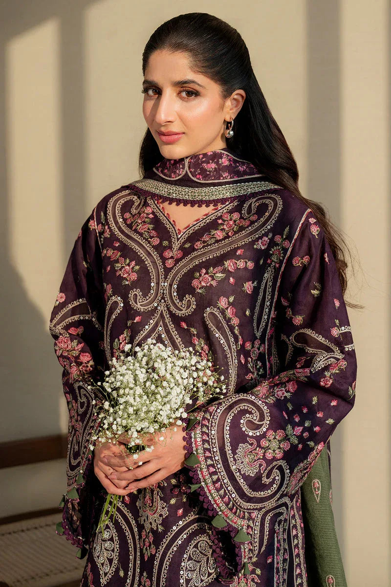 Jazmin | Shahkaar Luxury Lawn 25 | SL25-D6 - Aqsa Fabrics