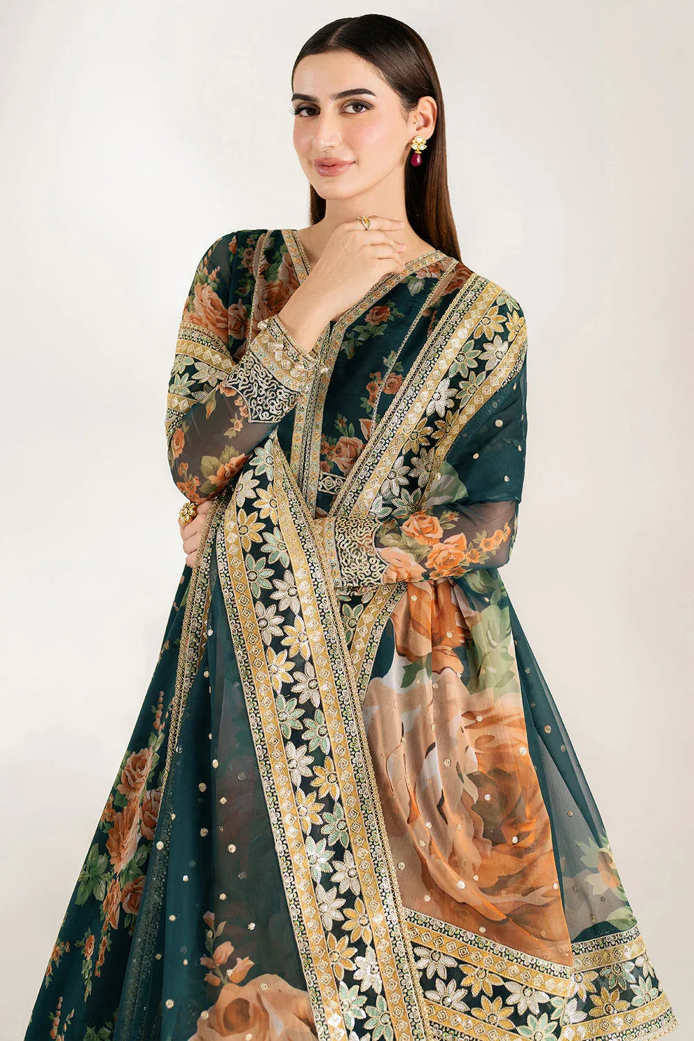 Farasha | Fiorella Formals | Teal Passion - Aqsa Fabrics