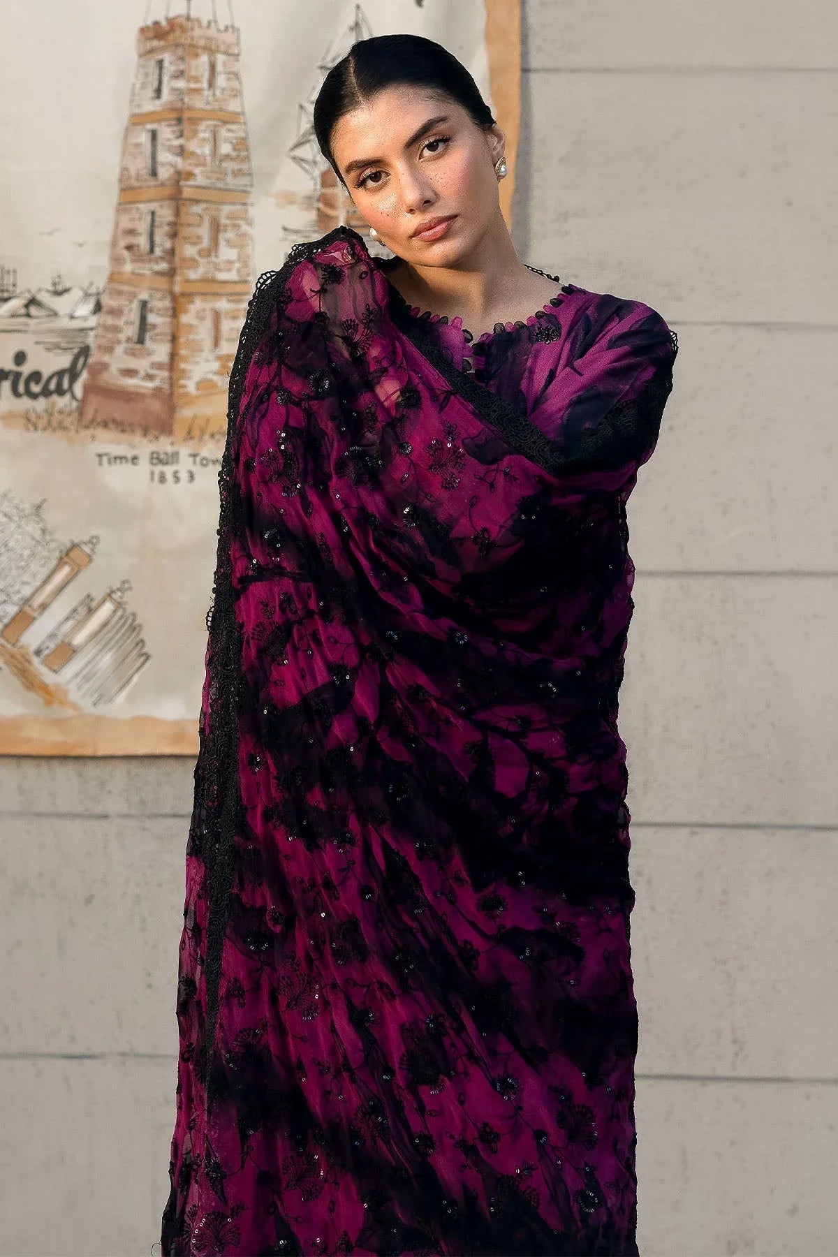 Nureh | Glam Girl Lawn | GL-23 - Aqsa Fabrics