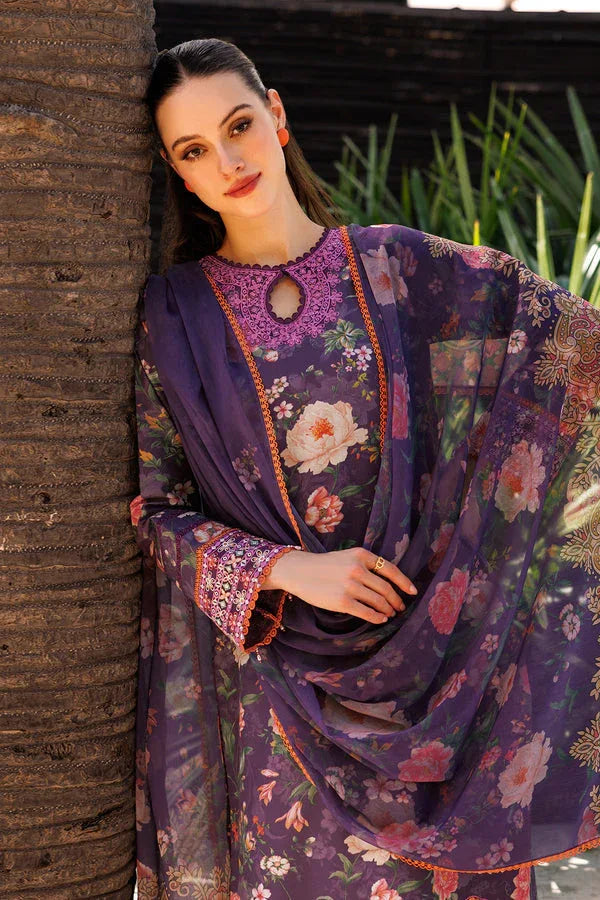 Farasha | Printed Essentials | Majestic Purple - Aqsa Fabrics
