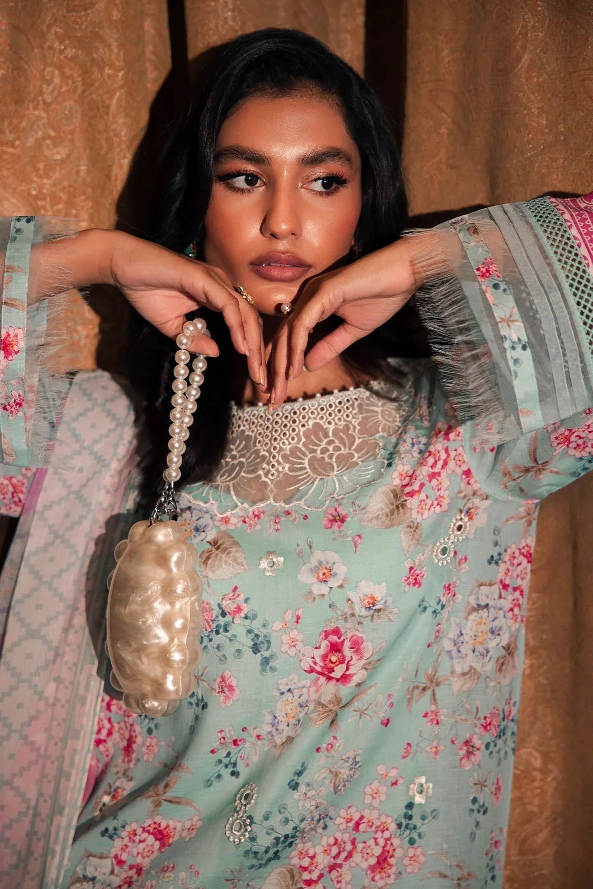 Nureh | Glam Girl Lawn | GL-16 - Aqsa Fabrics