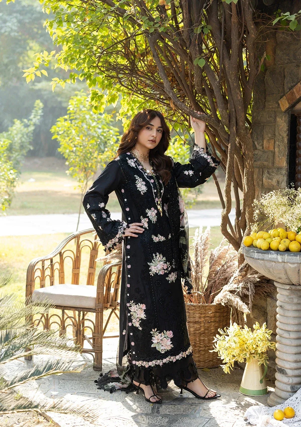 ELY-2B MIDNIGHT BLOSSOM - Aqsa Fabrics