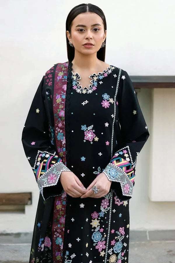 Farasha | Summer Weaves Embroidered Lawn | Ember Shadow - Aqsa Fabrics