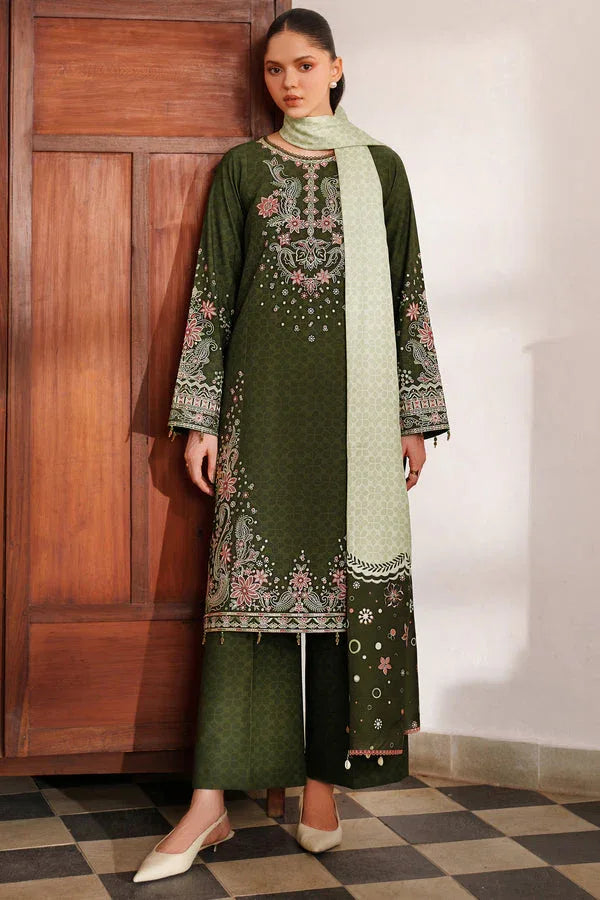 Farasha | Meline Premium Viscose 25 | Olive Drape - Aqsa Fabrics