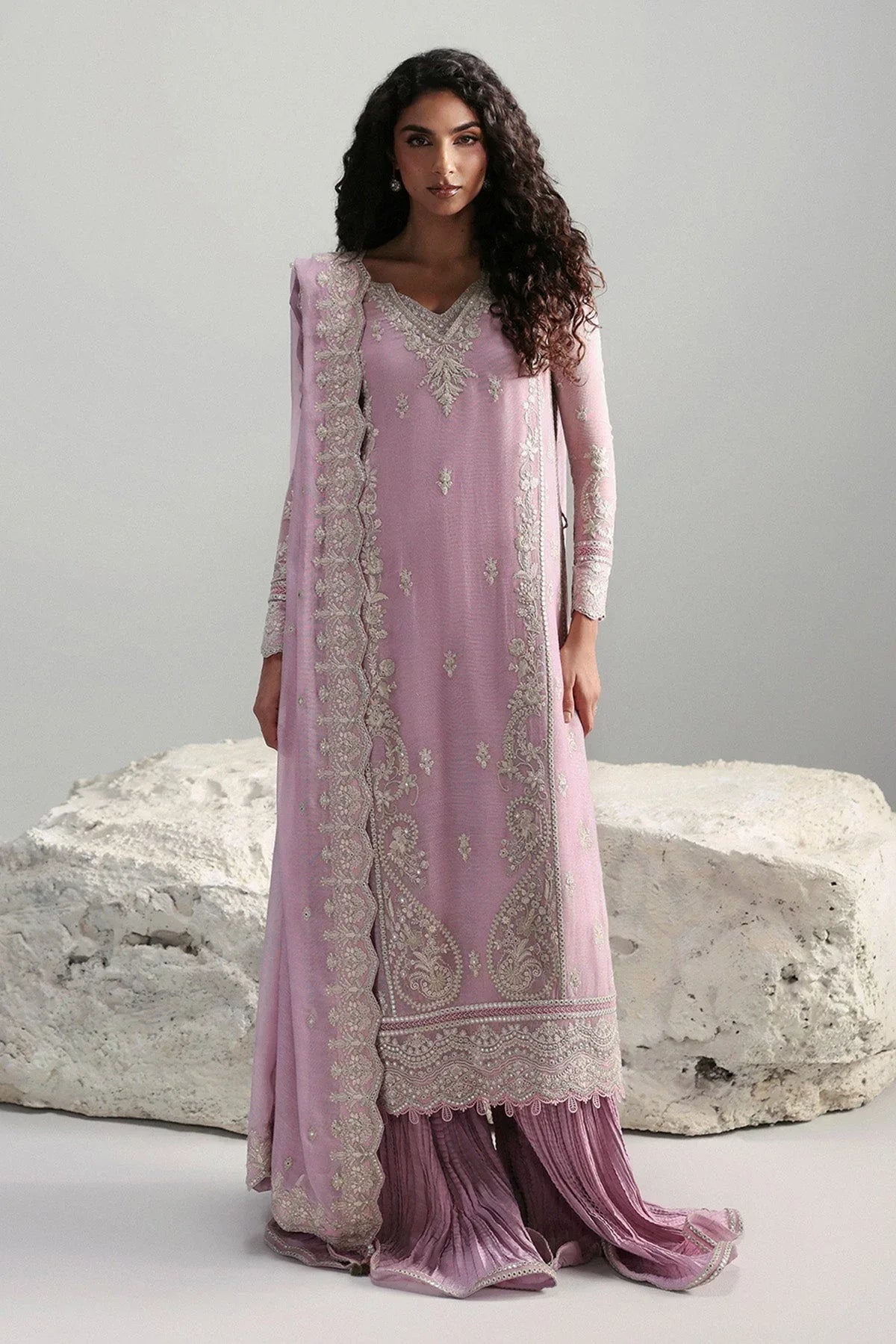 Afrozeh | Slate Ready to Wear | Elowen - Aqsa Fabrics