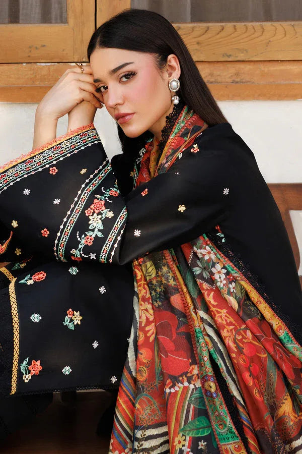 Farasha | Summer Weaves Embroidered Lawn | Midnight Veil - Aqsa Fabrics