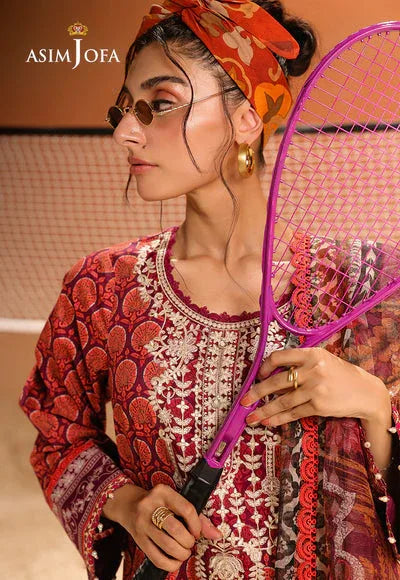 Asim Jofa | Summer Rhapsody | AJUBU-26 Printed Embroidered Lawn - Aqsa Fabrics