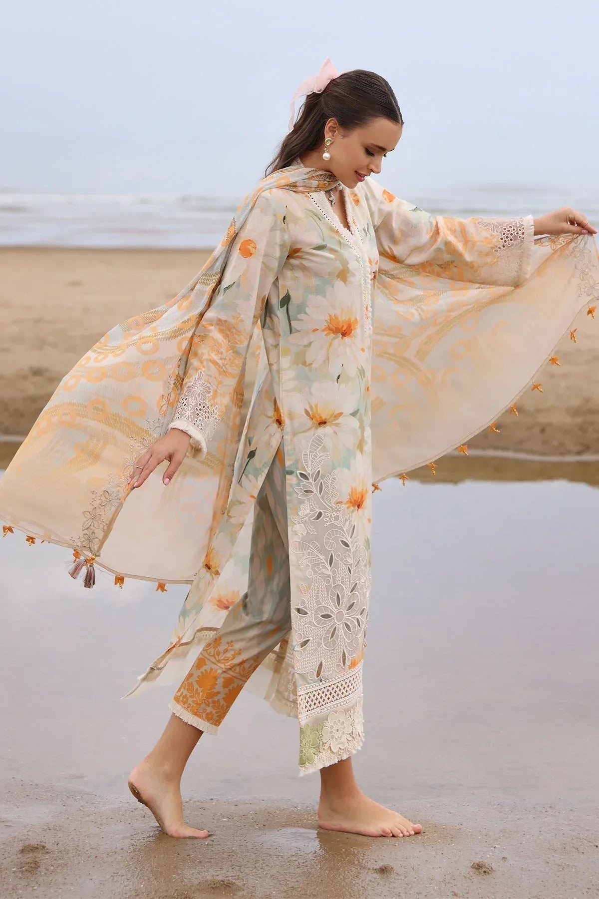 Nureh | Gardenia Embroidered Lawn 25 | NSG-169 - Aqsa Fabrics