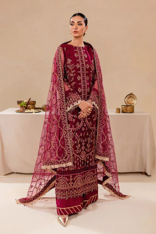 Farasha | Lumiere Formals |ROUGE PINK - Aqsa Fabrics