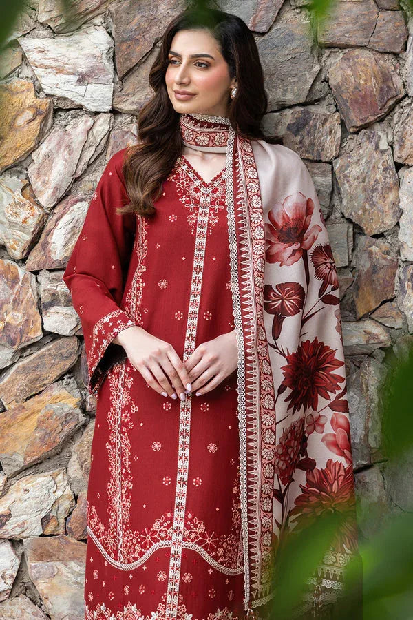 Farasha | Eminence Khaddar 25 | Claret - Aqsa Fabrics