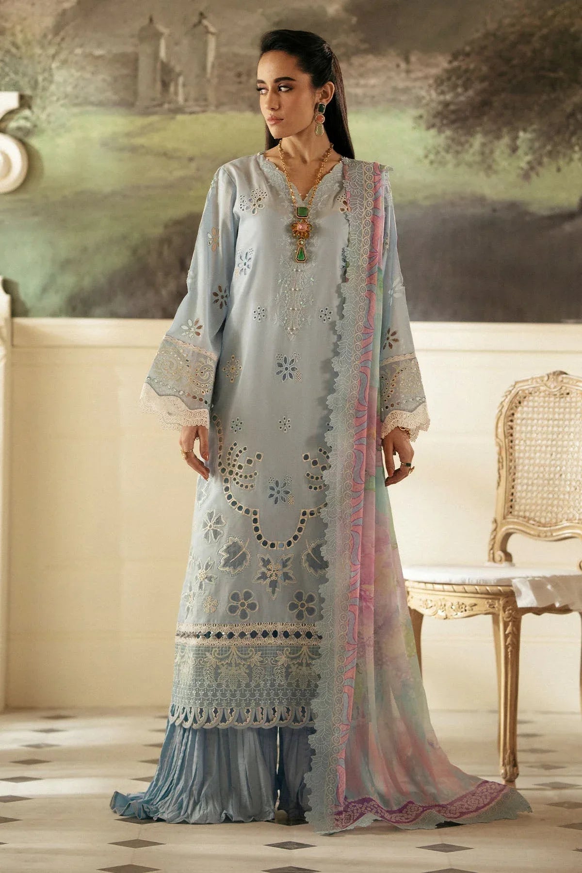 Nureh | Maya Lawn | NS-145 - Aqsa Fabrics