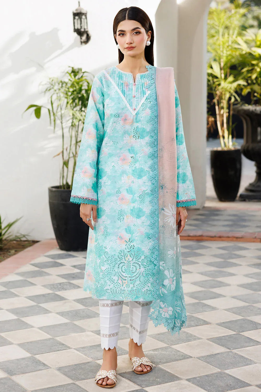 Farasha | Printed Essentials | Blue Dusk - Aqsa Fabrics