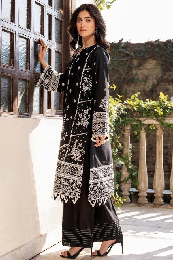 Farasha | Summer Weaves Embroidered Lawn | Midnight Glow - Aqsa Fabrics