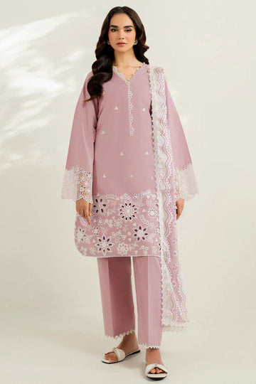 Farasha | Thread Lines Embroidered | Hazel Drape - Aqsa Fabrics