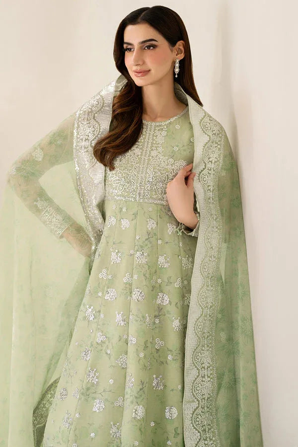 Farasha | Fiorella Formals | Sage Sparkle - Aqsa Fabrics