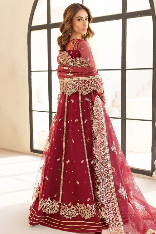 Farasha | Lu Zella Premium Formals 25 | Carmine Allure - Aqsa Fabrics
