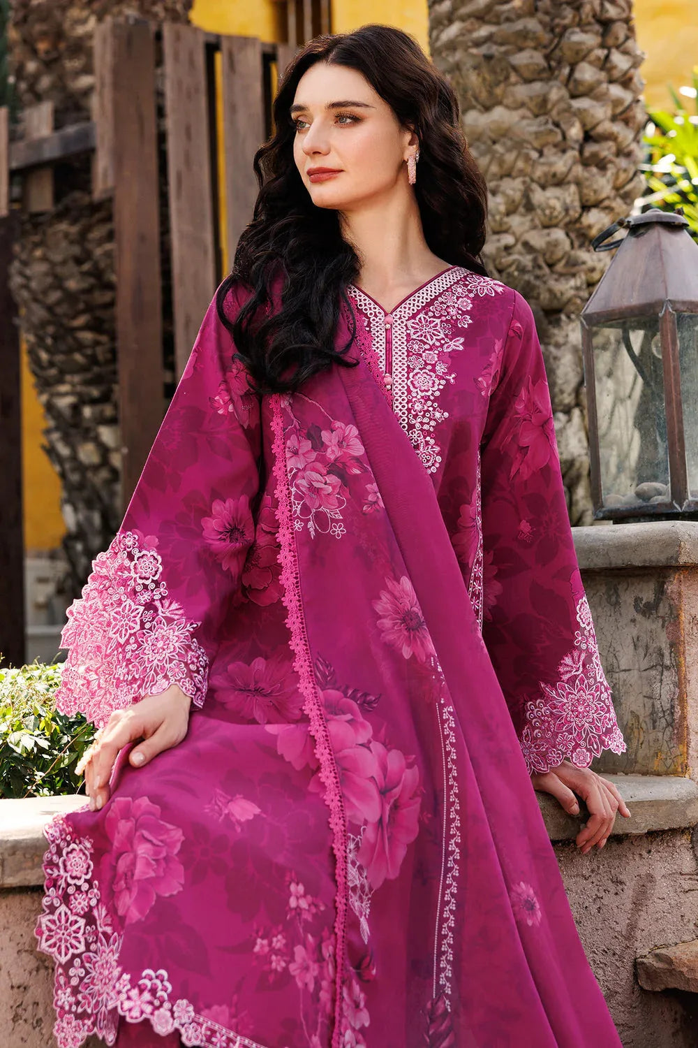 Farasha | Printed Essentials | Fuchsia Flare - Aqsa Fabrics