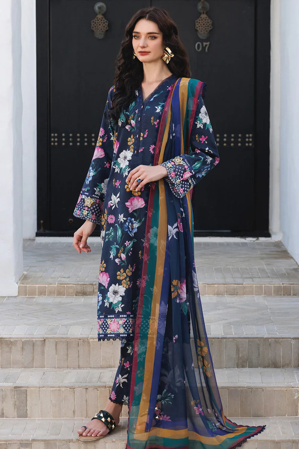 Farasha | Printed Essentials | Floral Stardust - Aqsa Fabrics